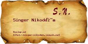 Singer Nikodém névjegykártya